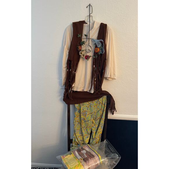Halloween 70s Costume Feeling Groovy HIPPIE LOVE CHILD Adult One Size - Picture 1 of 3